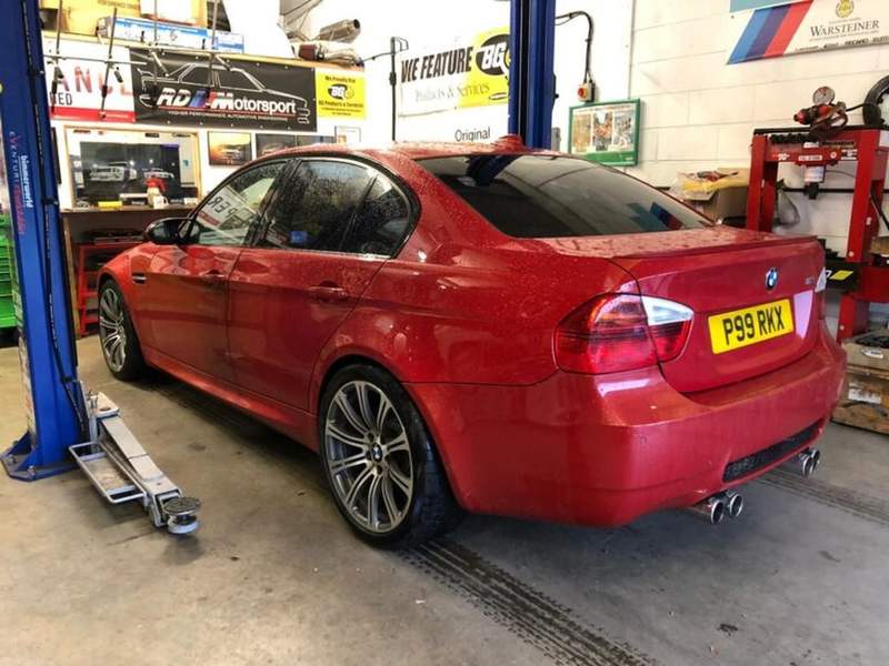 E90 M3 in the workshop